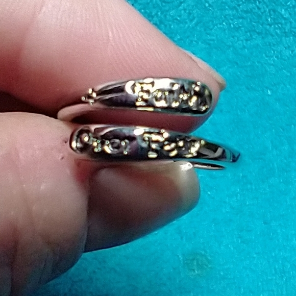 Silvertone faith over fear adjustable ring Christian catholic religious - Picture 3 of 5